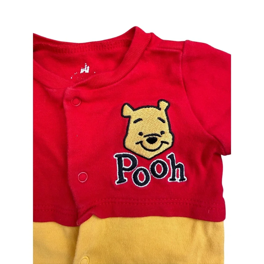 Disney Winnie the Pooh Red Yellow Footed Sleeper Snap Front Kids 02252013